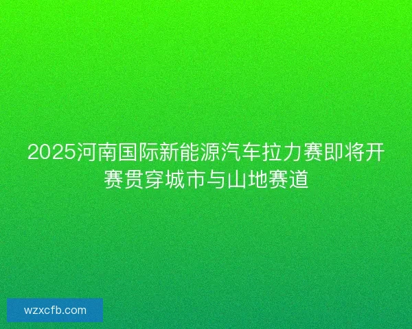 2025河南国际新能源汽车拉力赛即将开赛贯穿城市与山地赛道