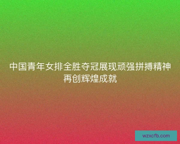 中国青年女排全胜夺冠展现顽强拼搏精神再创辉煌成就