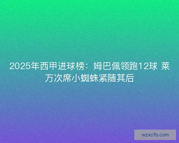 2025年西甲进球榜：姆巴佩领跑12球 莱万次席小蜘蛛紧随其后