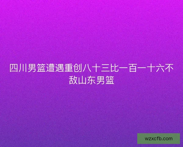 四川男篮遭遇重创八十三比一百一十六不敌山东男篮 四川男篮遭遇重创八十三比一百一十六不敌山东男篮