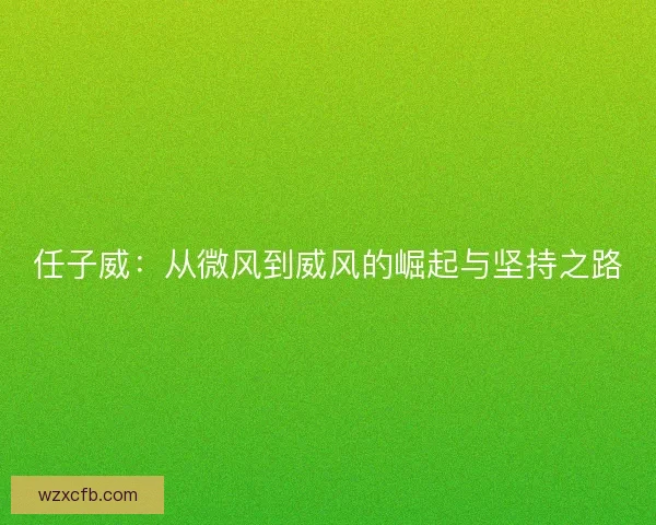 任子威：从微风到威风的崛起与坚持之路